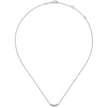 Load image into Gallery viewer, Gabriel 14K White Gold Curved Diamond Bar Necklace
