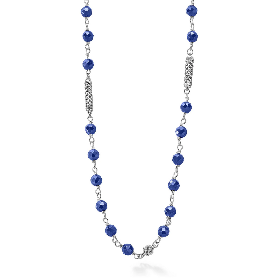 Lagos Sterling Silver Ultramarine Beaded Necklace