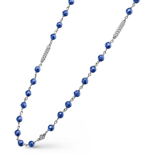 Lagos Sterling Silver Long Ultramarine Beaded Necklace