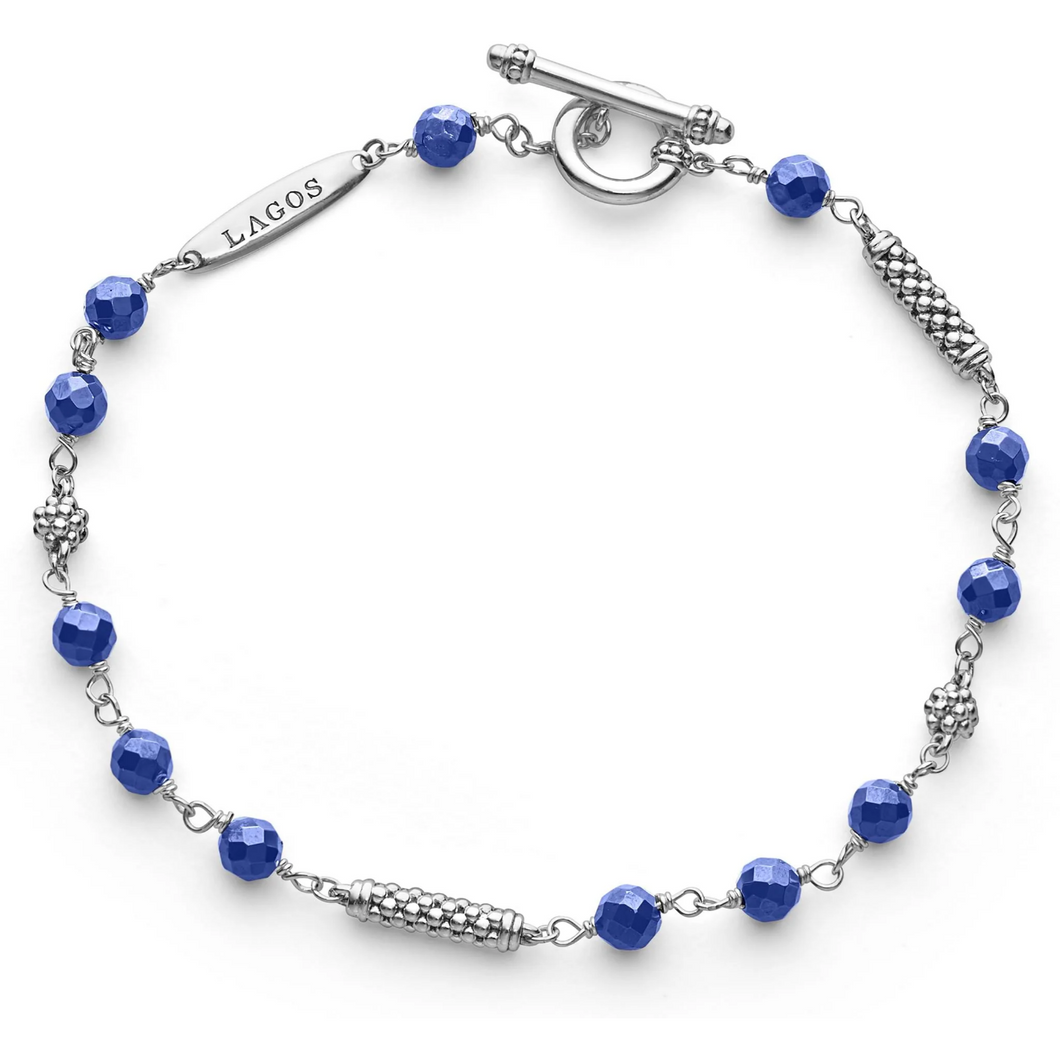 Lagos Sterling Silver Ultramarine Beaded Bracelet