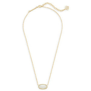 Kendra Scott Gold Elisa Necklace in White Kyocera Opal