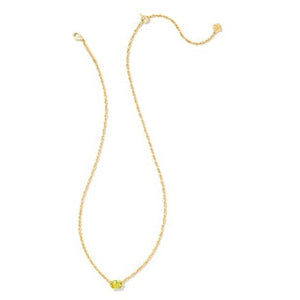 Kendra Scott Gold Cailin Necklace in Green Peridot Crystal
