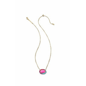 Kendra Scott Threaded ELISA Gold Pendant Necklace - Pink Mix