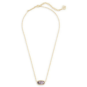 Kendra Scott Gold Elisa Necklace in Purple Amethyst