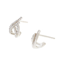 Load image into Gallery viewer, Ella Stein Sterling Silver &quot;Around the Bend&quot; Diamond Huggie Earrings
