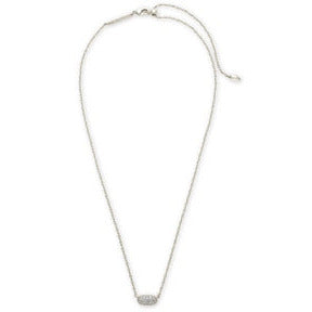 Kendra Scott Silver Grayson Necklace in White Crystal