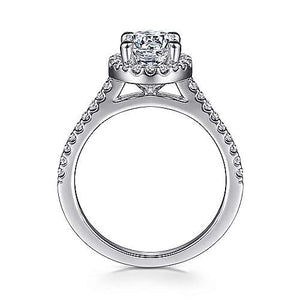 Gabriel "Carly" 14K White Gold Halo Engagement Ring
