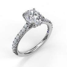 Load image into Gallery viewer, Fana 14K White Gold and Diamond Oval Engagement Ring
