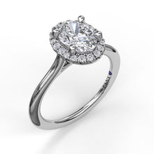 Load image into Gallery viewer, Fana 14K White Gold and Diamond Oval Halo Engagement Ring
