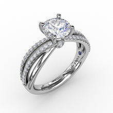 Load image into Gallery viewer, Fana 14K White Gold Contemporary Diamond Engagement Ring With Multi-Row Split Shank
