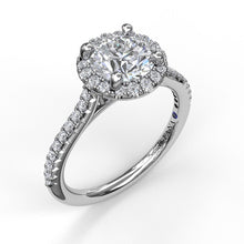 Load image into Gallery viewer, Fana 14K White Gold and Diamond Classic Round Halo Engagement Ring
