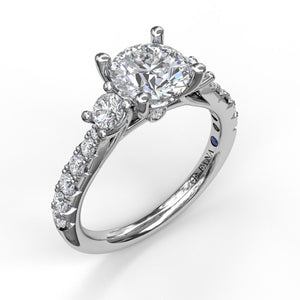 Fana 14K White Gold and Diamond 3-Stone Engagement Ring