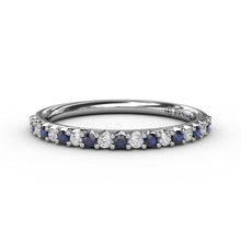 Load image into Gallery viewer, Fana 14K White Gold Alternating Diamond and Sapphire Band
