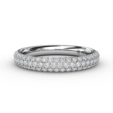 Load image into Gallery viewer, Fana 14K White Gold and Diamond Pave Wedding Band
