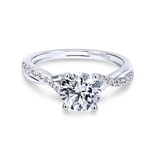 Load image into Gallery viewer, Gabriel &quot;Leigh&quot; 14K White Gold Twist Style Engagement Ring
