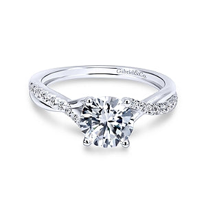 Gabriel "Leigh" 14K White Gold Twist Style Engagement Ring