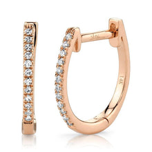 Load image into Gallery viewer, 14K Rose Gold Diamond Huggie Earrings
