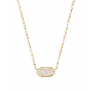 Kendra Scott Elisa Necklace in Gold Metal and Iridescent Drusy