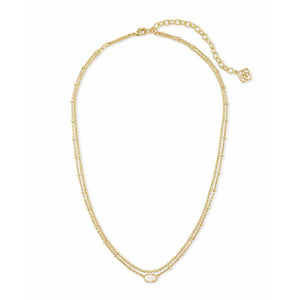 Kendra Scott Emilie Multi Strand Necklace in Gold Metal with Iridescent Drusy