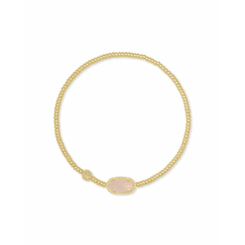 Kendra Scott Grayson Stretch Bracelet In Gold Metal with Rose Quartz