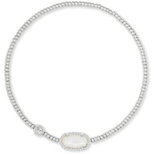 Load image into Gallery viewer, Kendra Scott Grayson Stretch Bracelet In Rhodium Metal with Ivory MOP
