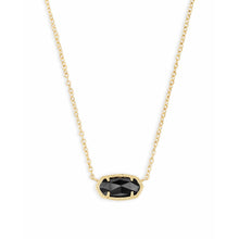 Load image into Gallery viewer, Kendra Scott Elisa Gold Pendant Necklace In Black Opaque Glass
