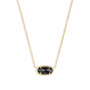 Kendra Scott Elisa Gold Pendant Necklace In Black Opaque Glass