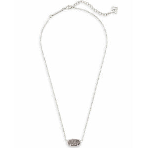 Kendra Scott Elisa Silver Pendant Necklace In Platinum Drusy