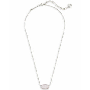 Kendra Scott Elisa Necklace in Rhodium with Iridescent Drusy