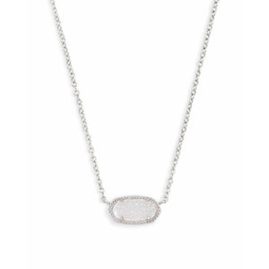 Kendra Scott Elisa Necklace in Rhodium with Iridescent Drusy