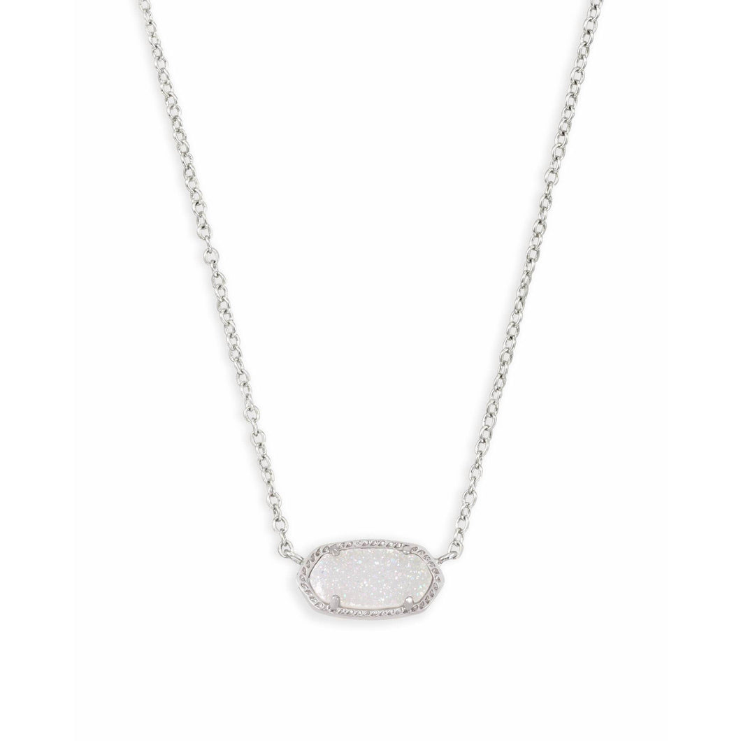 Kendra Scott Elisa Necklace in Rhodium with Iridescent Drusy