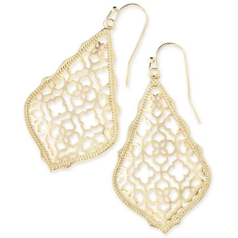 Kendra Scott Addie Gold Drop Earrings In Gold Filigree