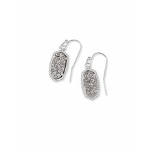 Load image into Gallery viewer, Kendra Scott Lee Rhodium Drop Earrings In Platinum Drusy
