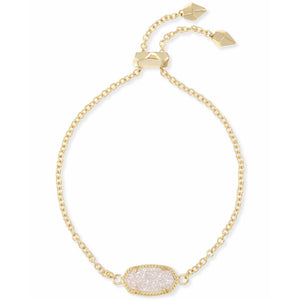 Kendra Scott Gold Elaina Adjustable Bracelet in Iridescent Drusy