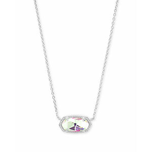 Kendra Scott Elisa Necklace in Rhodium with Dichroic Glass