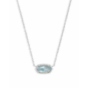 Kendra Scott Elisa Necklace in Rhodium with Light Blue Illusion