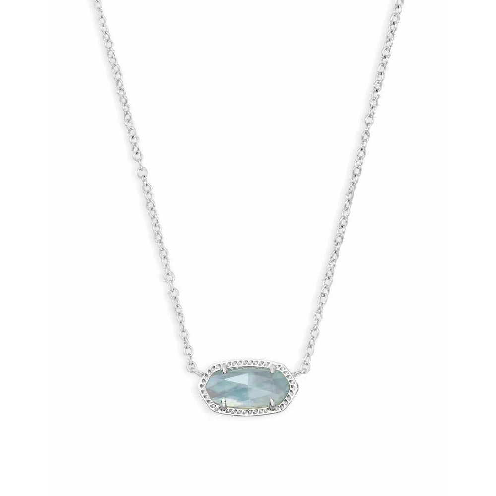 Kendra Scott Elisa Necklace in Rhodium with Light Blue Illusion