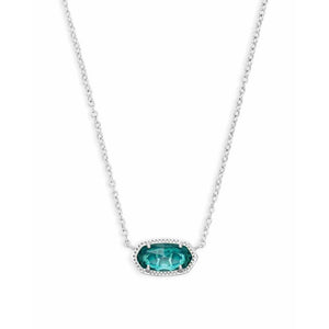 Kendra Scott Elisa Necklace in Rhodium with London Blue