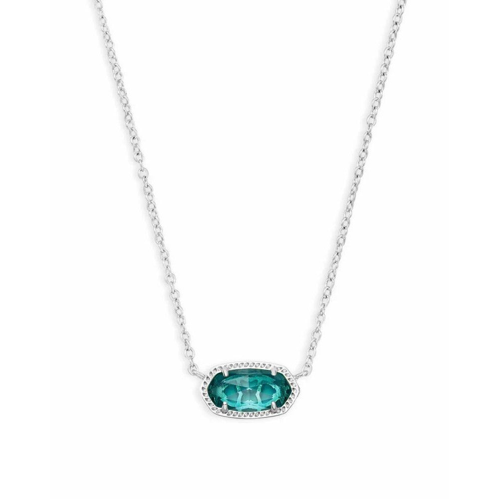 Kendra Scott Elisa Necklace in Rhodium with London Blue