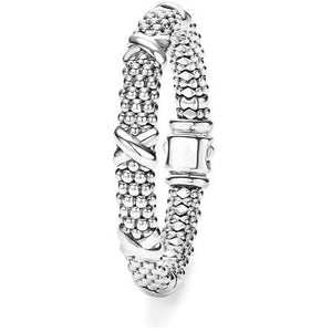 Lagos Sterling Silver Caviar Signature Five X 9mm Bracelet