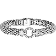 Load image into Gallery viewer, Lagos Sterling Silver Caviar Diamond Enso Circle 9mm Bracelet
