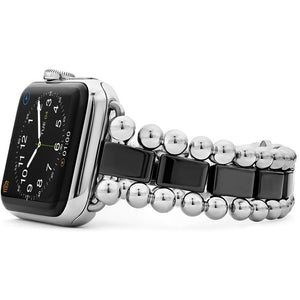 Lagos Stainless Steel and Black Ceramic Smart Caviar Watch Bracelet 38-40mm