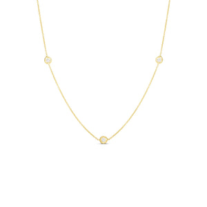 Roberto Coin 18K Yellow Gold 3 Diamond Station 18" Diamonds by The Inch Necklace