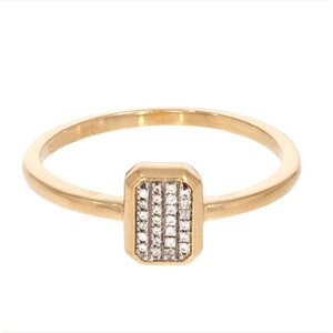 Ella Stein 14K Gold Plated Even Emerald Diamond Fashion Ring