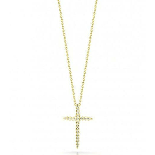 Roberto Coin 18K Yellow Gold Sliver Diamond Cross Pendant