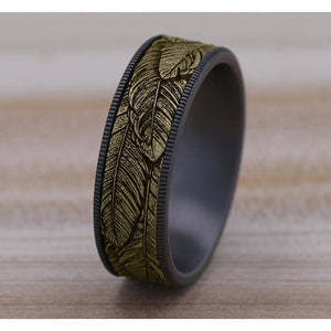 Brook & Branch "The Covey" 14K Yellow Gold & Tantalum Wedding Band