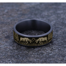 Load image into Gallery viewer, Brook &amp; Branch &quot;The Rut&quot; 14K Yellow Gold &amp; Tantalum Wedding Band
