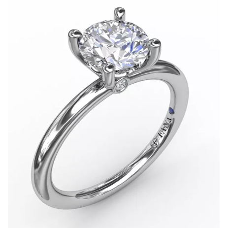 Fana 14K White Gold Classic Diamond Engagement Solitaire Ring