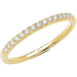 14K Yellow Gold Classic Diamond Stackable Band