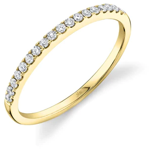 14K Yellow Gold Diamond Stackable Band